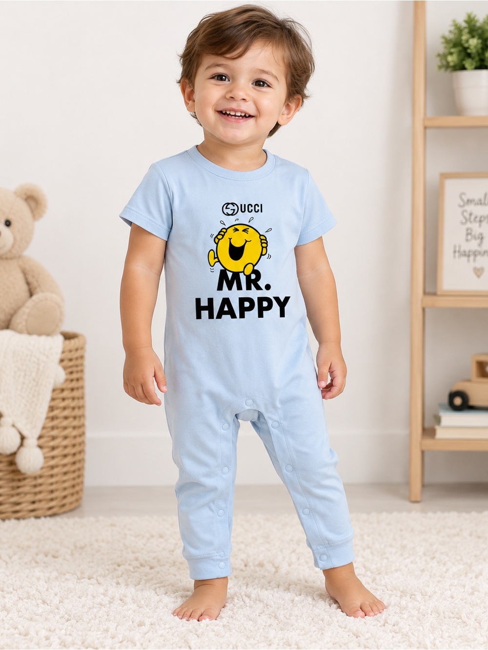 Gucci Light Blue "Mr. Happy" One-Piece